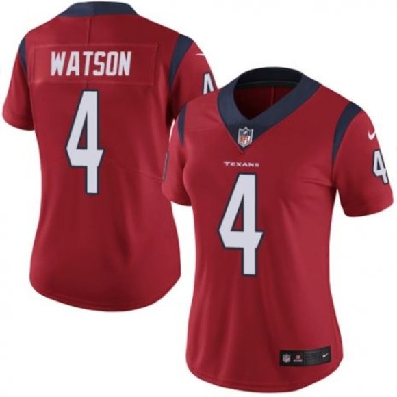 Women's Houston Texans #4 Deshaun Watson Red Vapor Untouchable Limited Stitched Jersey (Run Small)